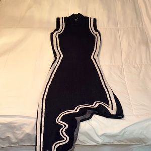 Navy Blue Asymmetric Dress